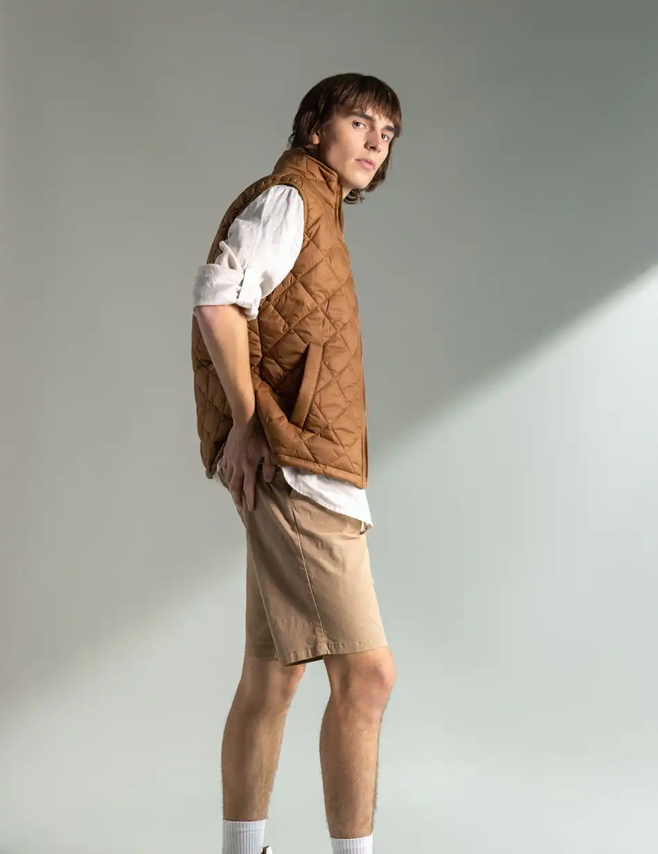 Splendid fashion ανδρικό αμάνικο με γιακά 49-202-002 CAMEL