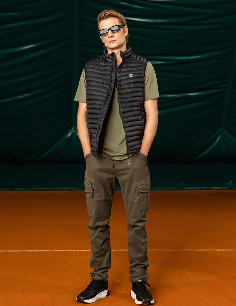 Biston fashion ανδρικό αμάνικο με γιακά 49-202-003 BLACK