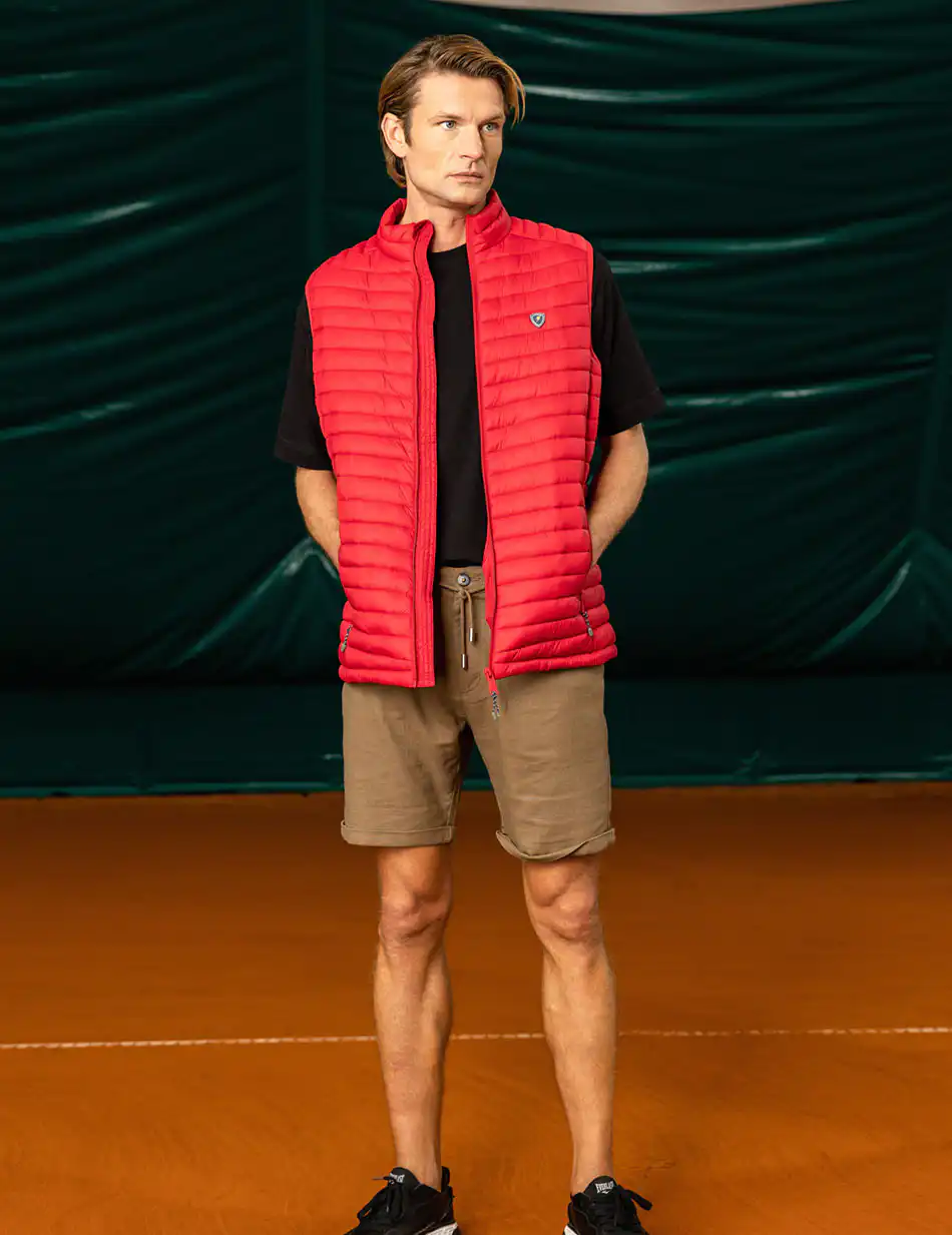 Biston fashion ανδρικό αμάνικο με γιακά 49-202-003 RED