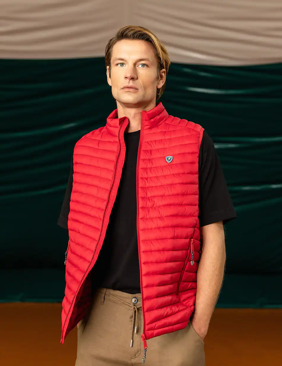 Biston fashion ανδρικό αμάνικο με γιακά 49-202-003 RED