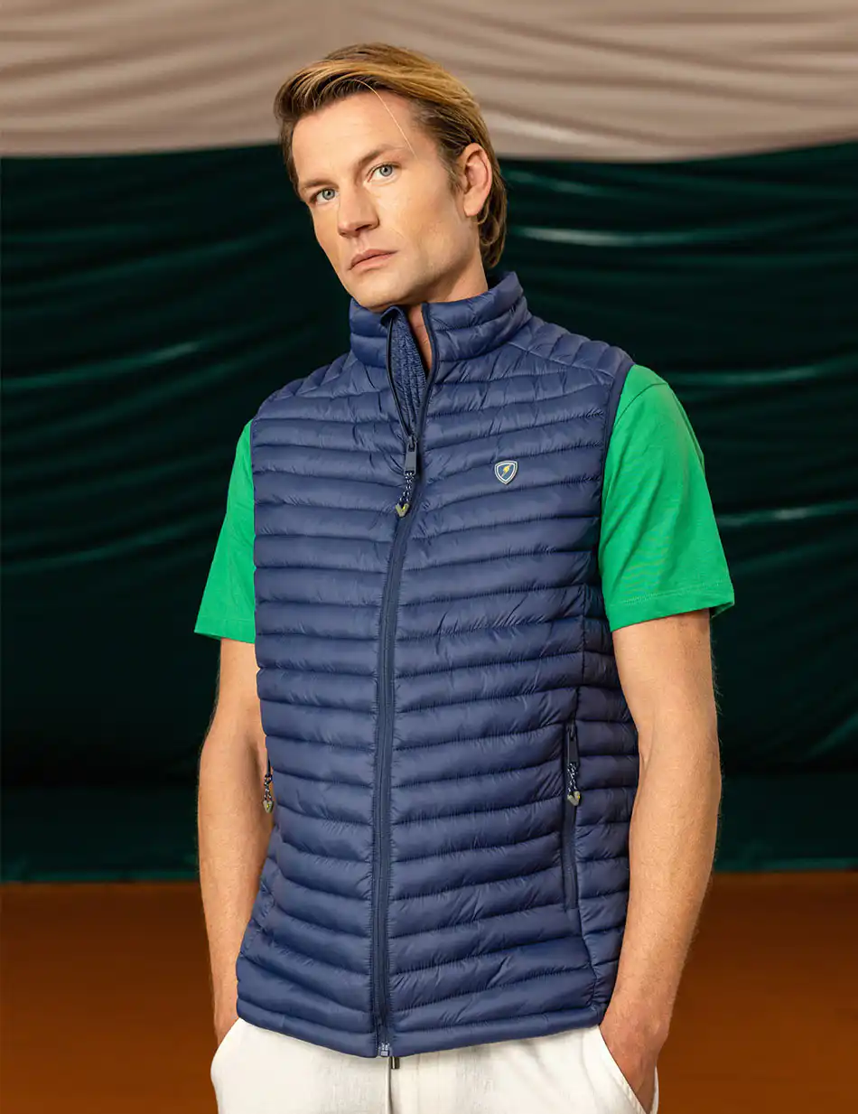 Biston fashion ανδρικό αμάνικο με γιακά 49-202-003 BLUE