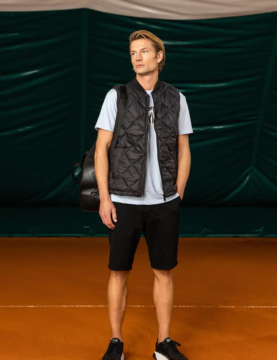 Biston fashion ανδρικό αμάνικο με γιακά 49-202-004 BLACK