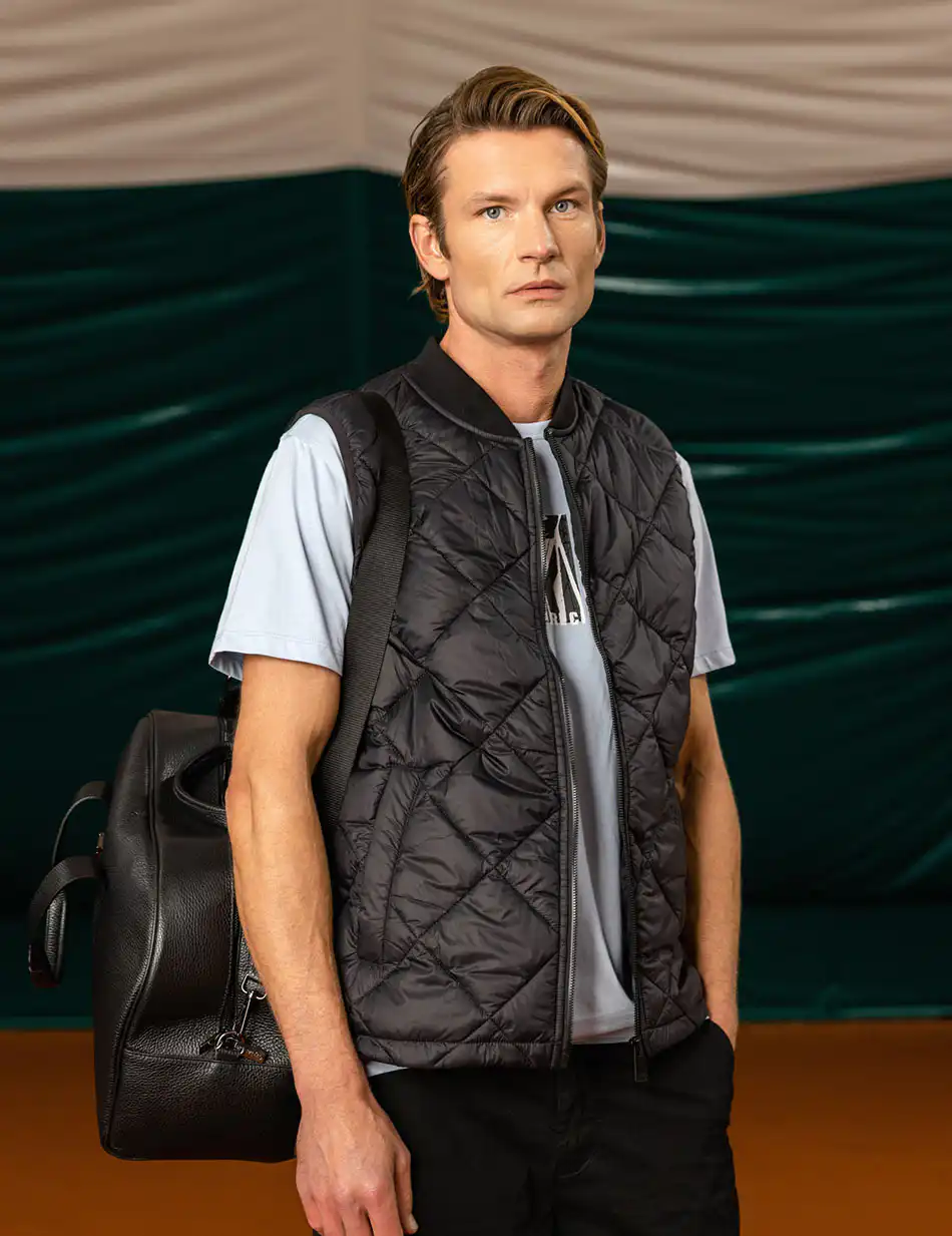 Biston fashion ανδρικό αμάνικο με γιακά 49-202-004 BLACK