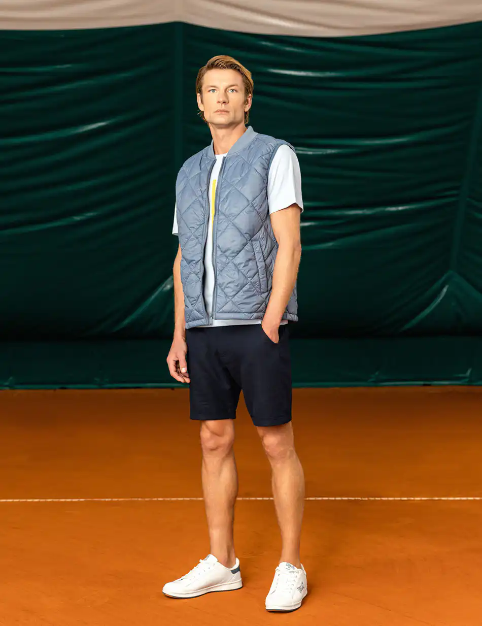 Biston fashion ανδρικό αμάνικο με γιακά 49-202-004 INDIGO