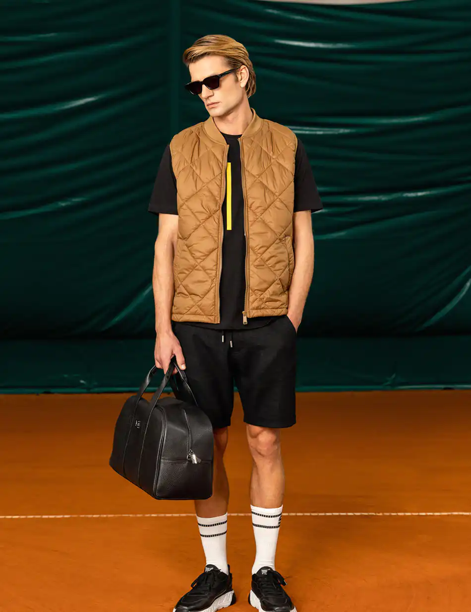 Biston fashion ανδρικό αμάνικο με γιακά 49-202-004 CAMEL