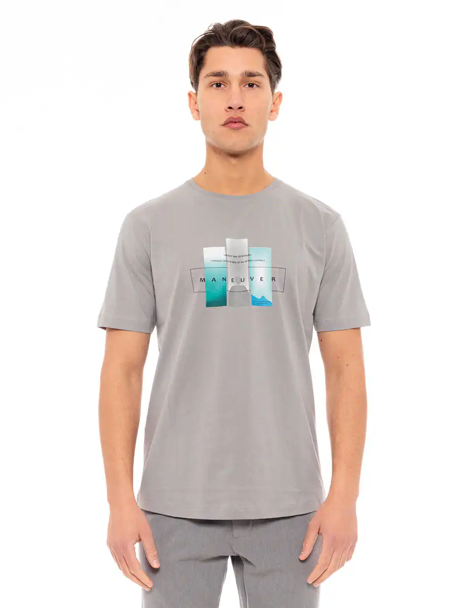 Biston fashion ανδρικό t-shirt 49-206-010 LT GREY