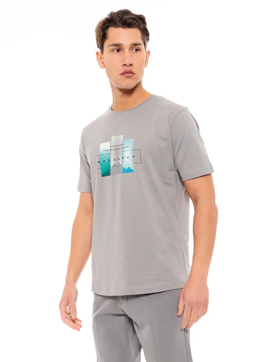 Biston fashion ανδρικό t-shirt 49-206-010 LT GREY