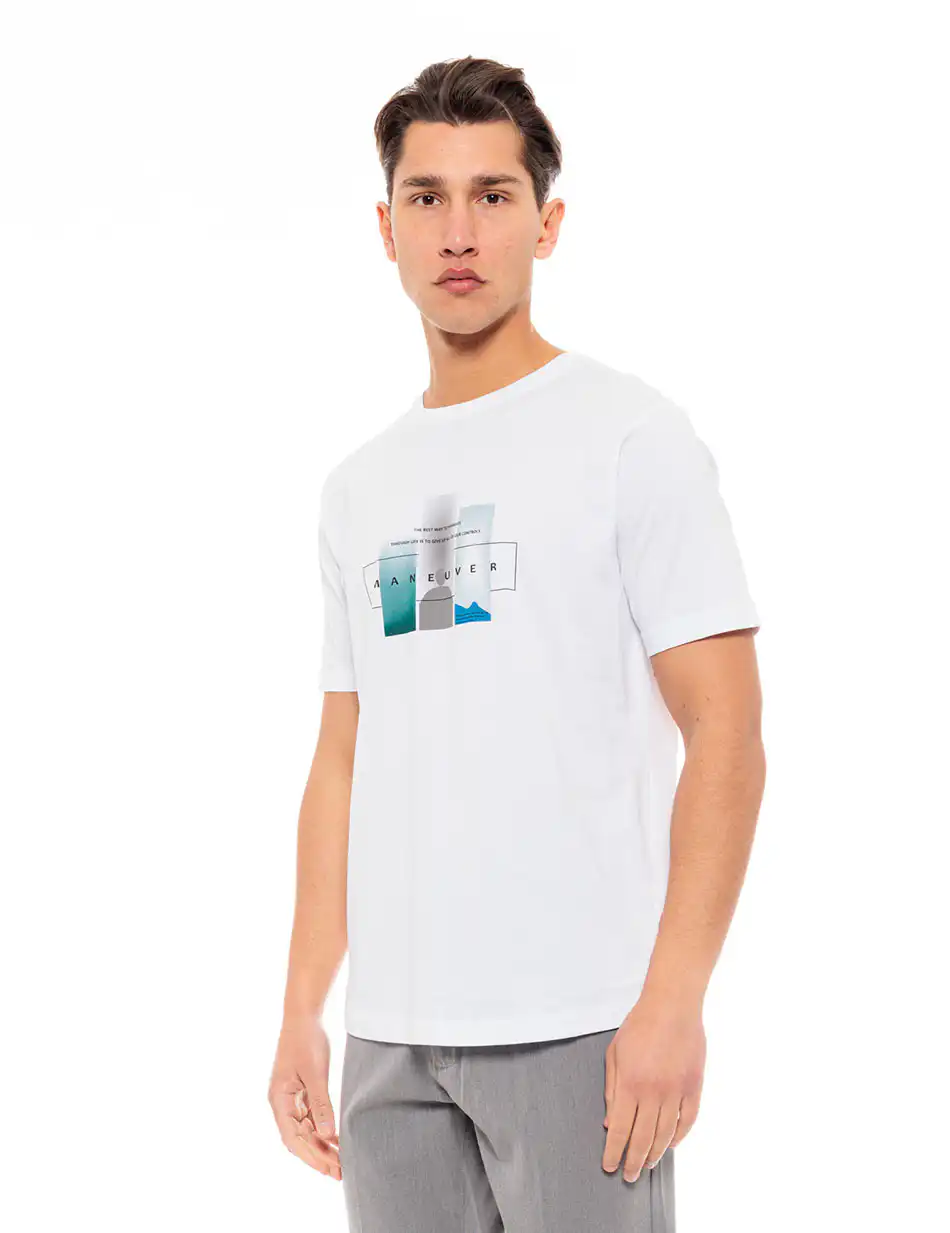 Biston fashion ανδρικό t-shirt 49-206-010 WHITE