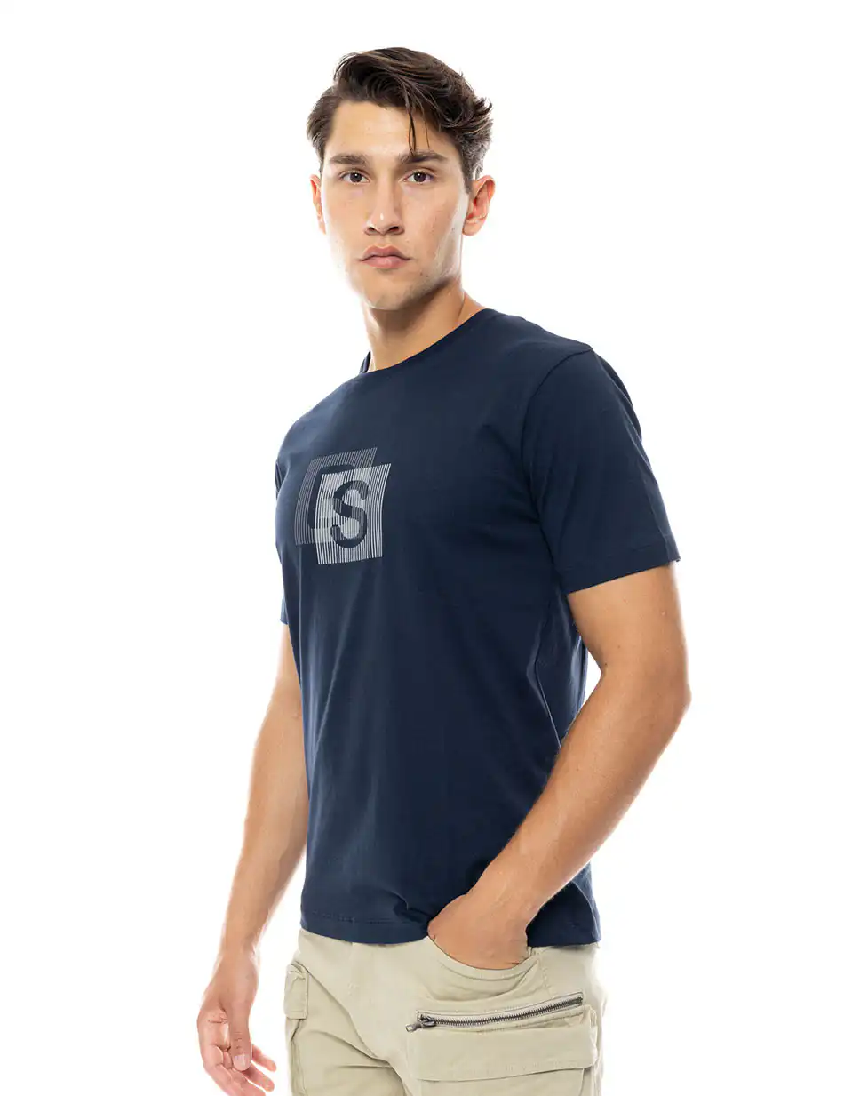 Biston fashion ανδρικό t-shirt 49-206-012 NAVY