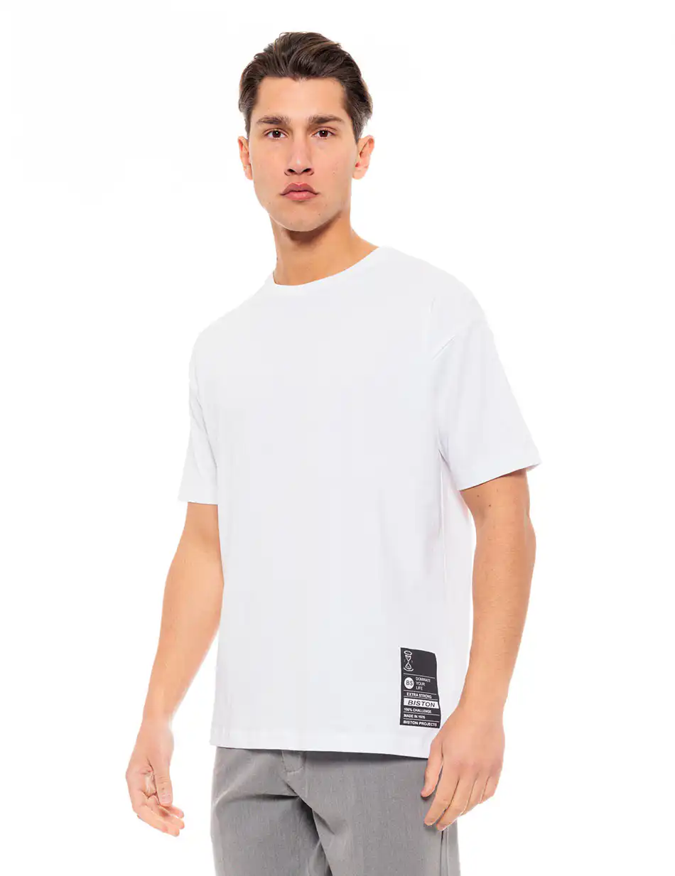 Biston fashion ανδρικό t-shirt 49-206-018 WHITE