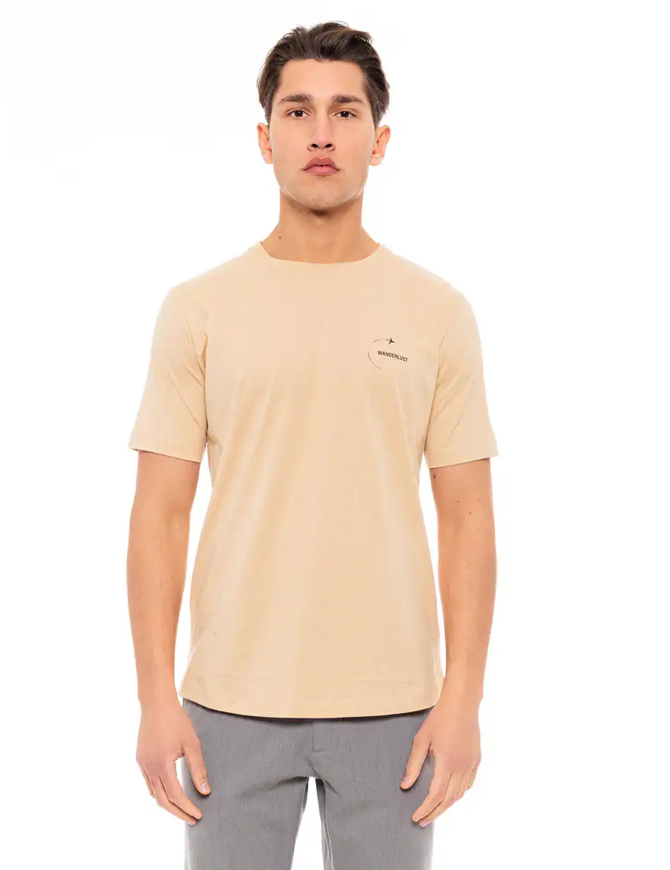 Biston fashion ανδρικό t-shirt 49-206-028 BEIGE
