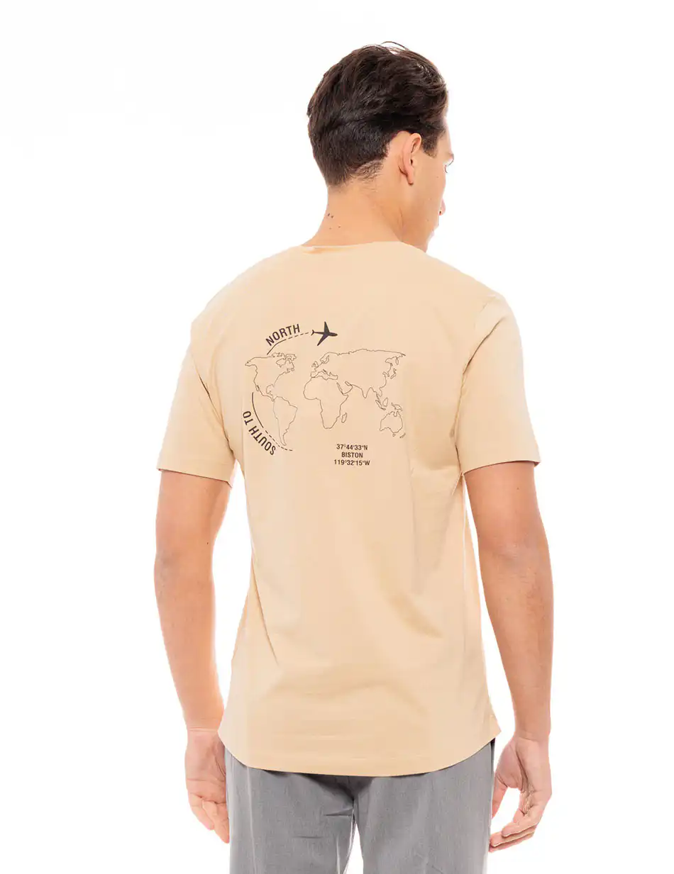 Biston fashion ανδρικό t-shirt 49-206-028 BEIGE