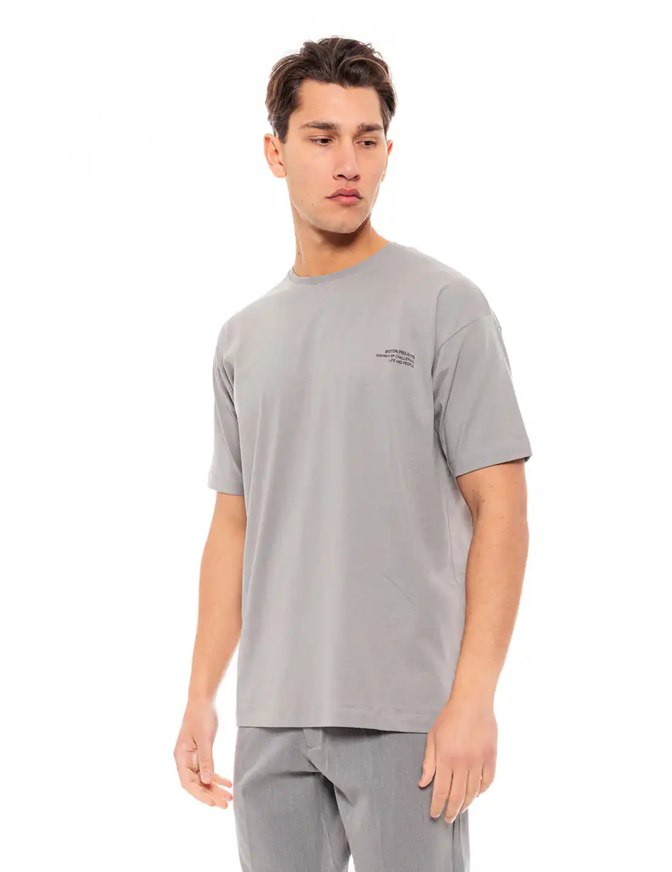 Biston fashion ανδρικό t-shirt 49-206-032 LT GREY