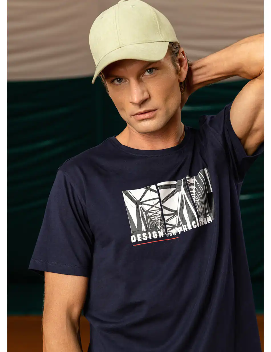 Biston fashion ανδρικό t-shirt 49-206-067 NAVY