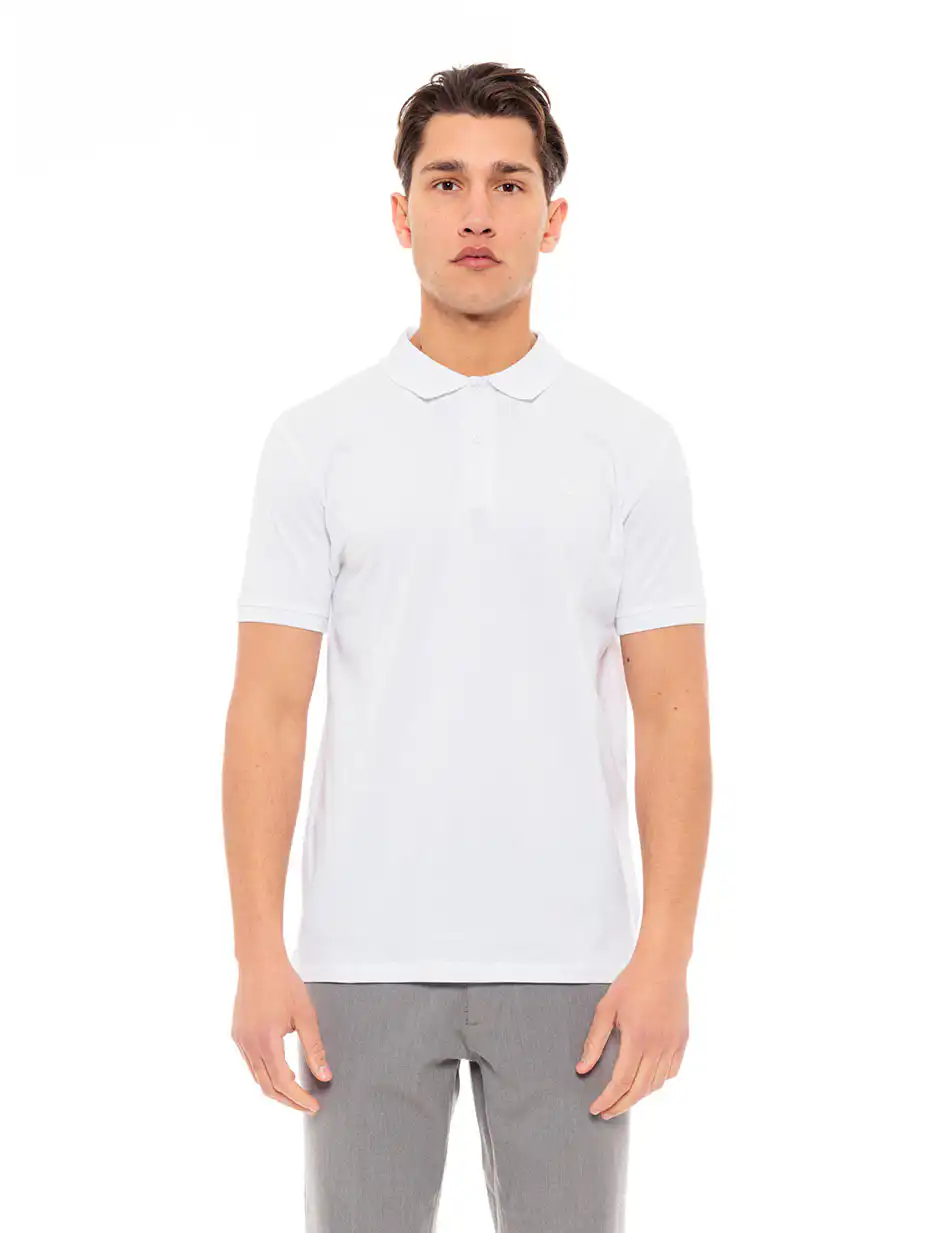 Biston fashion ανδρικό polo 49-206-073 WHITE