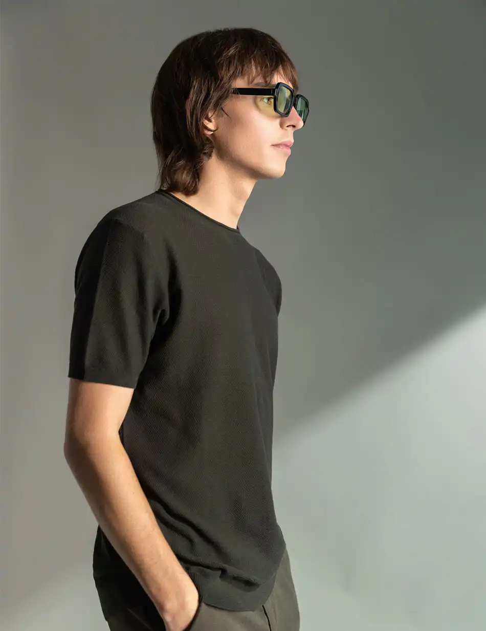 Smart fashion ανδρικό πλεκτό polo 49-206-076 DK GREEN