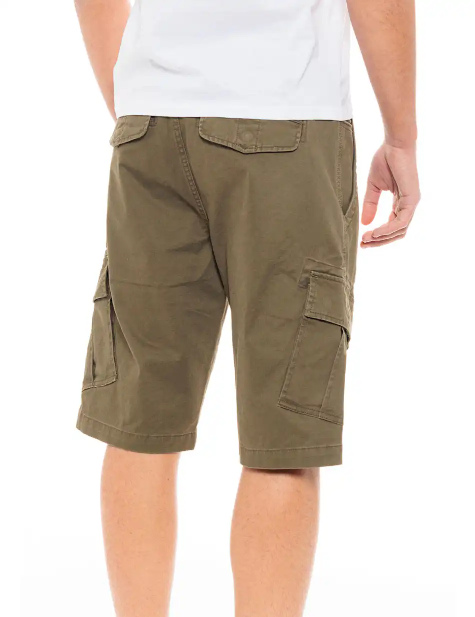 Biston fashion ανδρική cargo βερμούδα 49-221-011 OLIVE