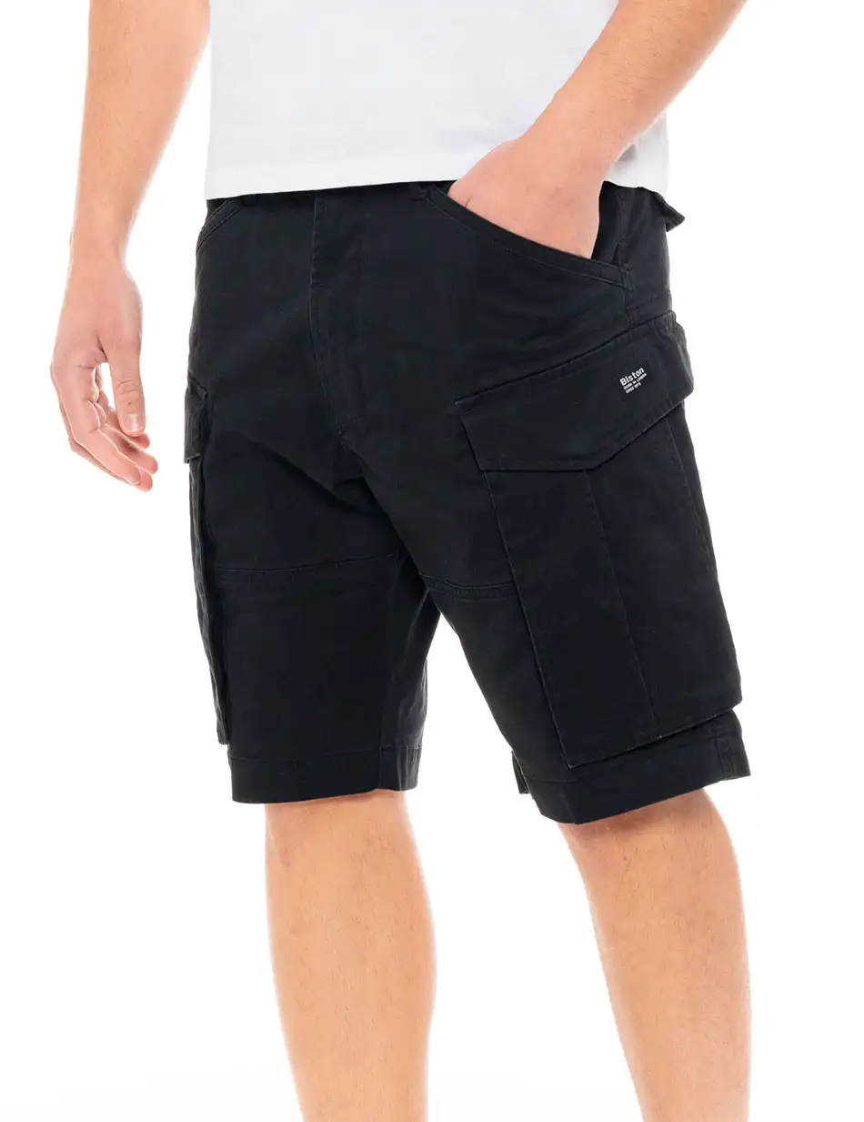 Biston fashion ανδρική cargo βερμούδα 49-221-013 BLACK