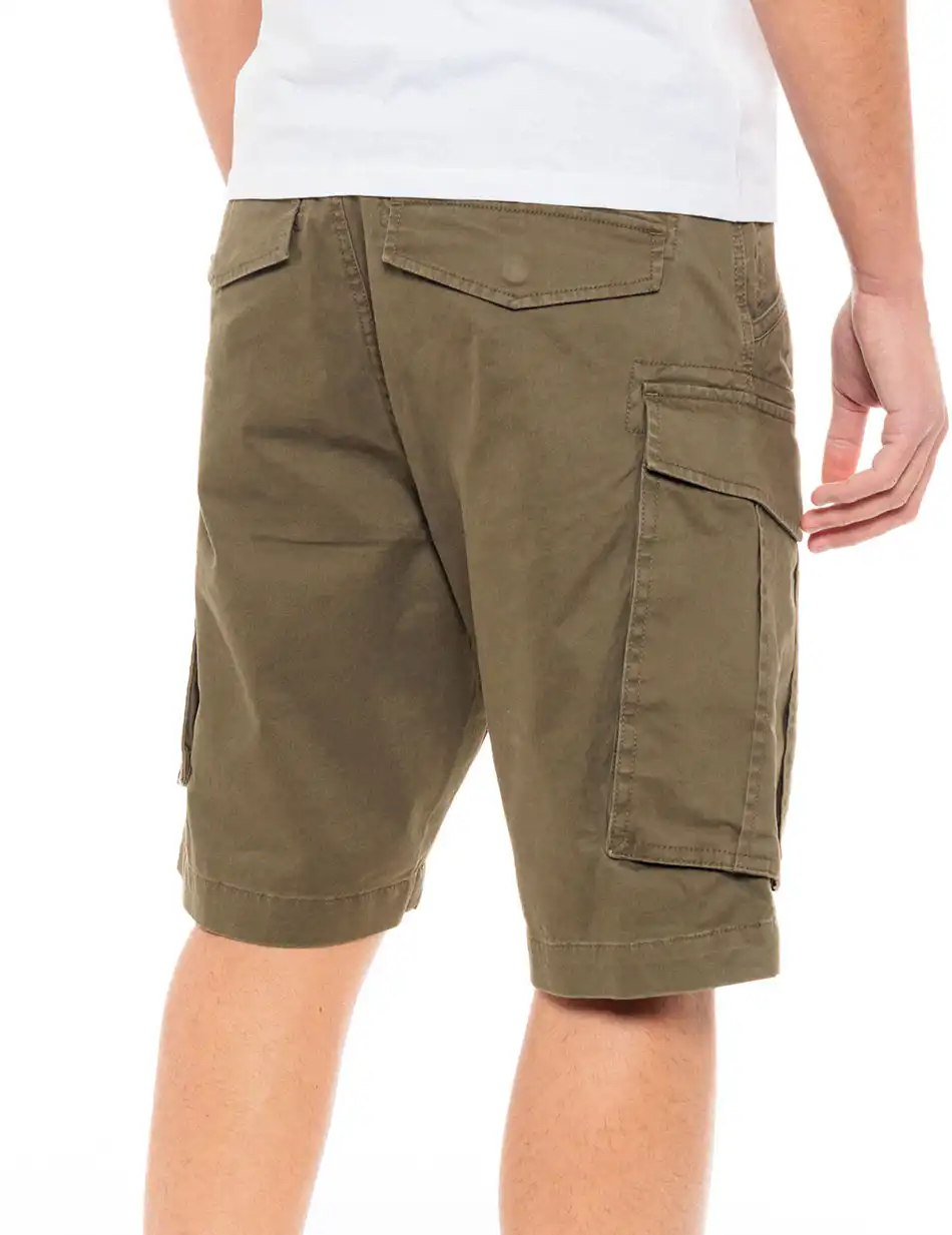 Biston fashion ανδρική cargo βερμούδα 49-221-013 OLIVE