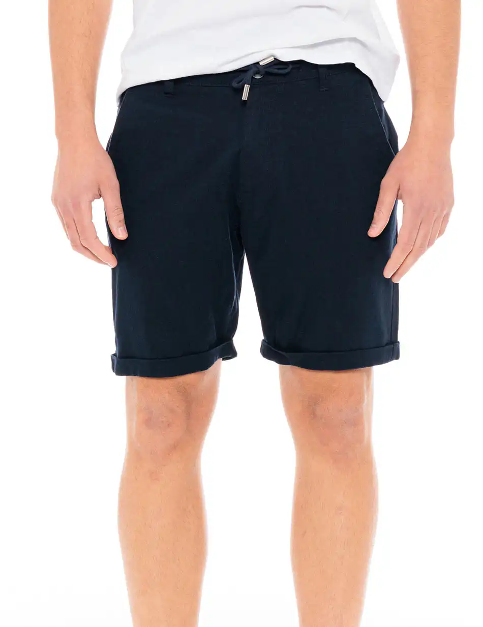 Biston fashion ανδρική λινή chinos βερμούδα 49-221-017 INDIGO