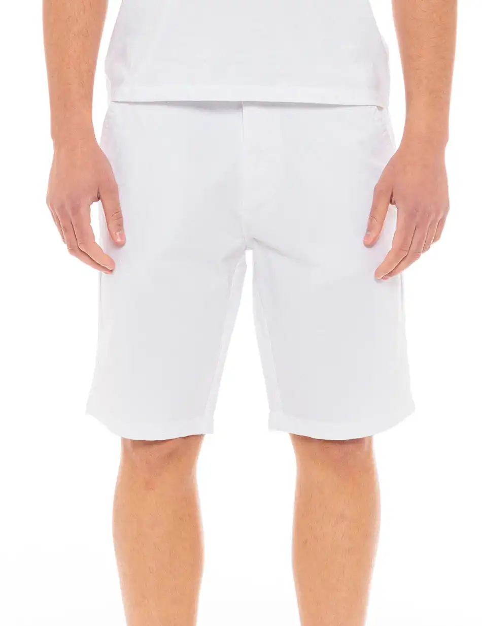 Biston fashion ανδρική chinos βερμούδα 49-221-019 WHITE
