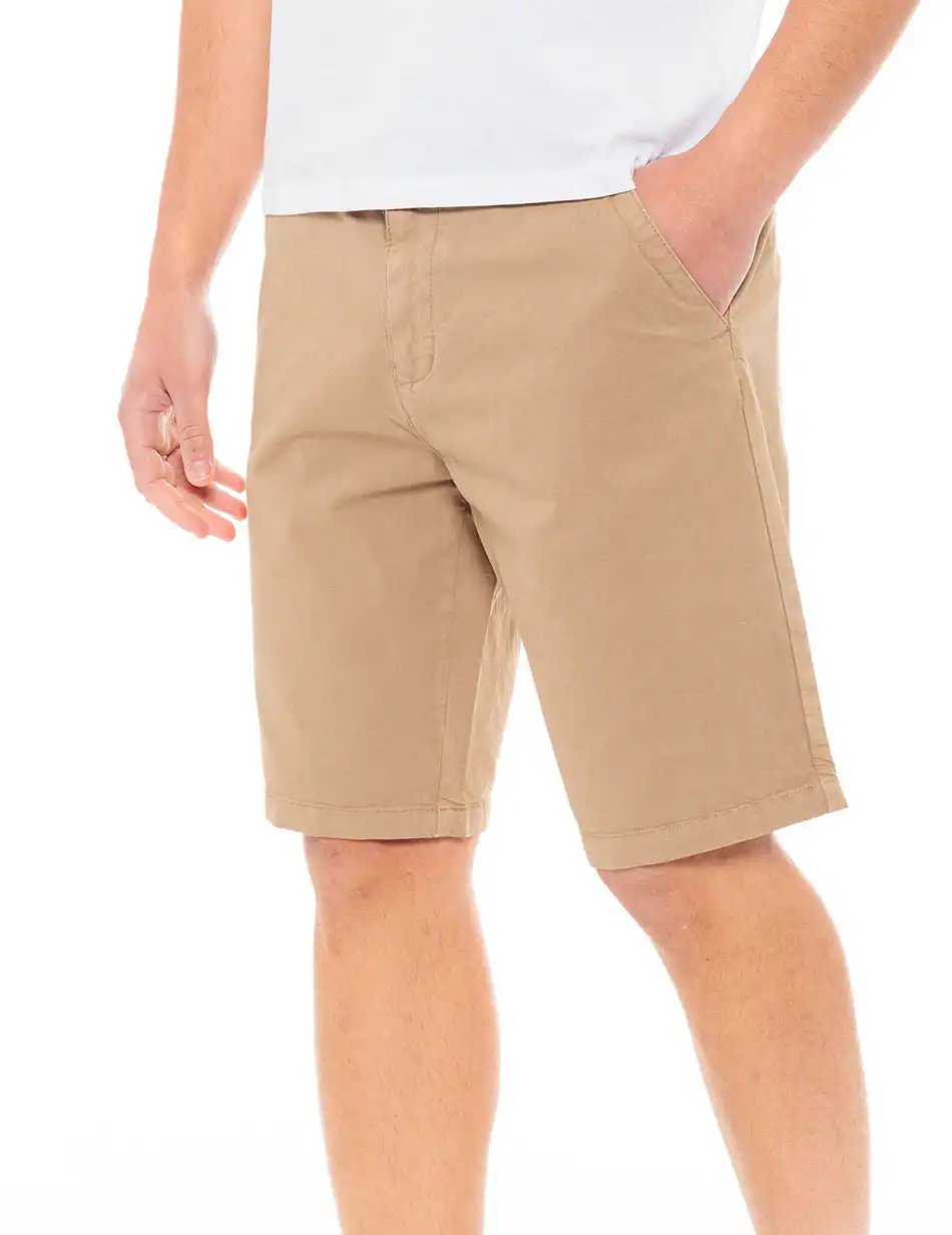 Biston fashion ανδρική chinos βερμούδα 49-221-019 BEIGE