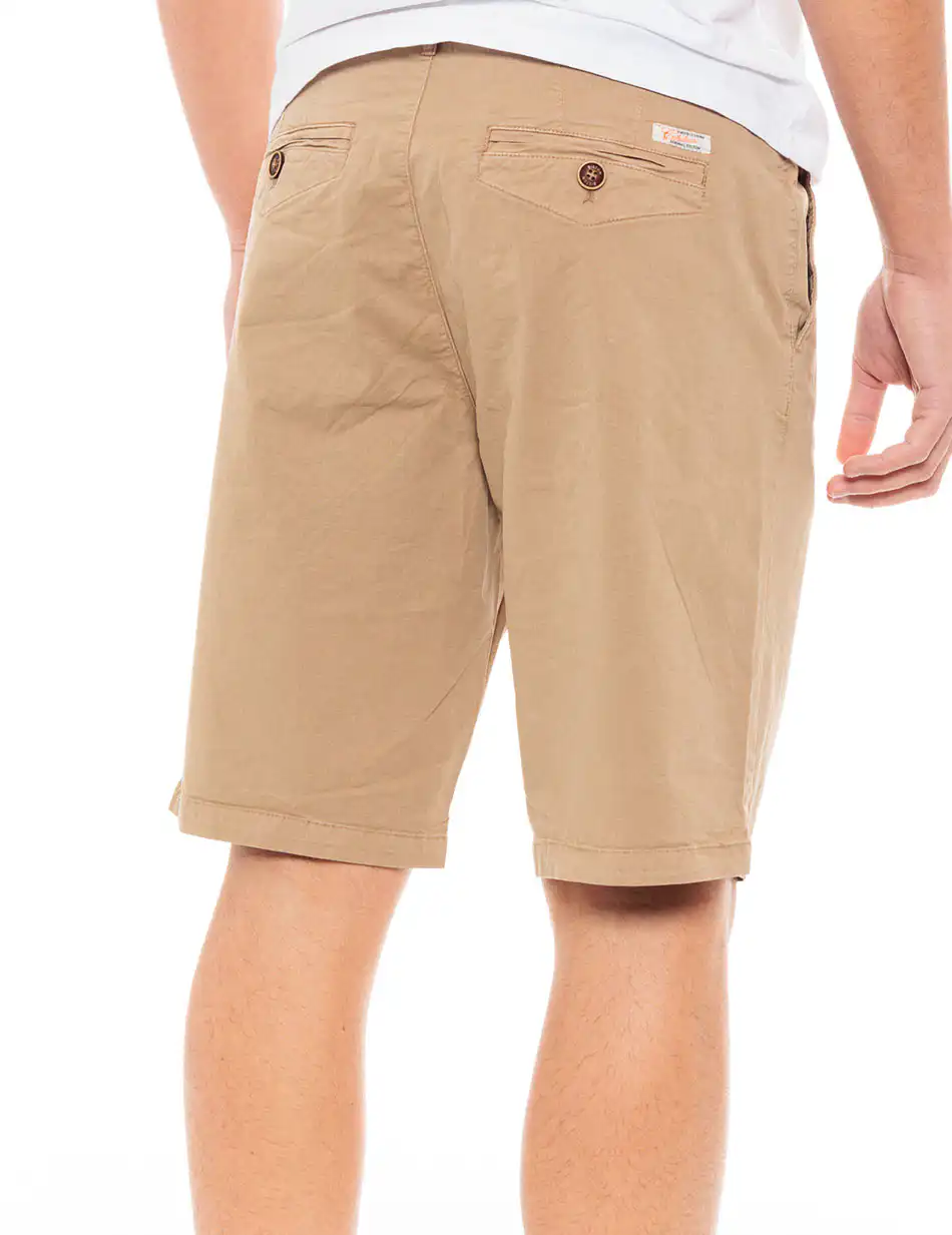 Biston fashion ανδρική chinos βερμούδα 49-221-019 BEIGE