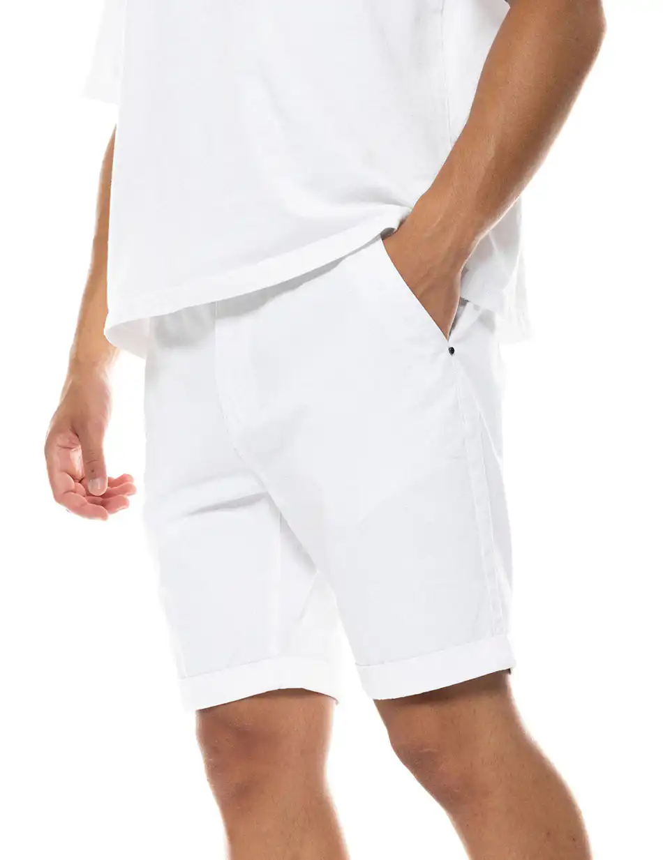 Biston fashion ανδρική chinos βερμούδα 49-221-027 WHITE