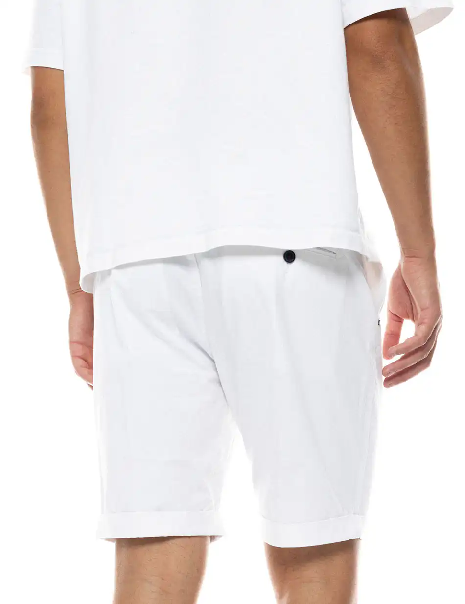 Biston fashion ανδρική chinos βερμούδα 49-221-027 WHITE