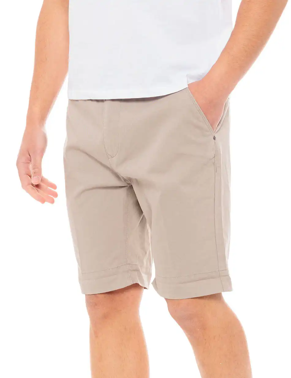 Biston fashion ανδρική chinos βερμούδα 49-221-027 BEIGE