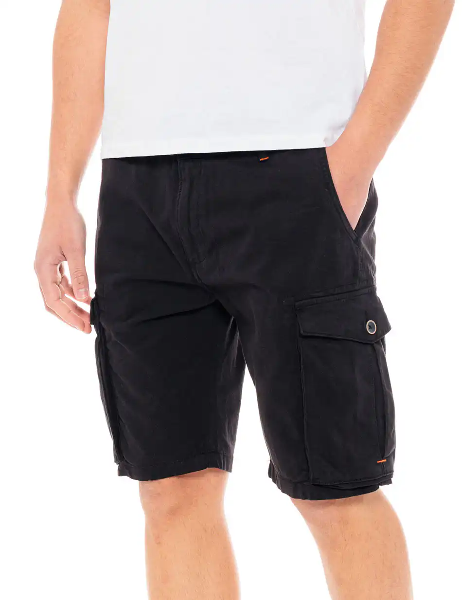 Biston fashion ανδρική cargo βερμούδα 49-221-028 BLACK