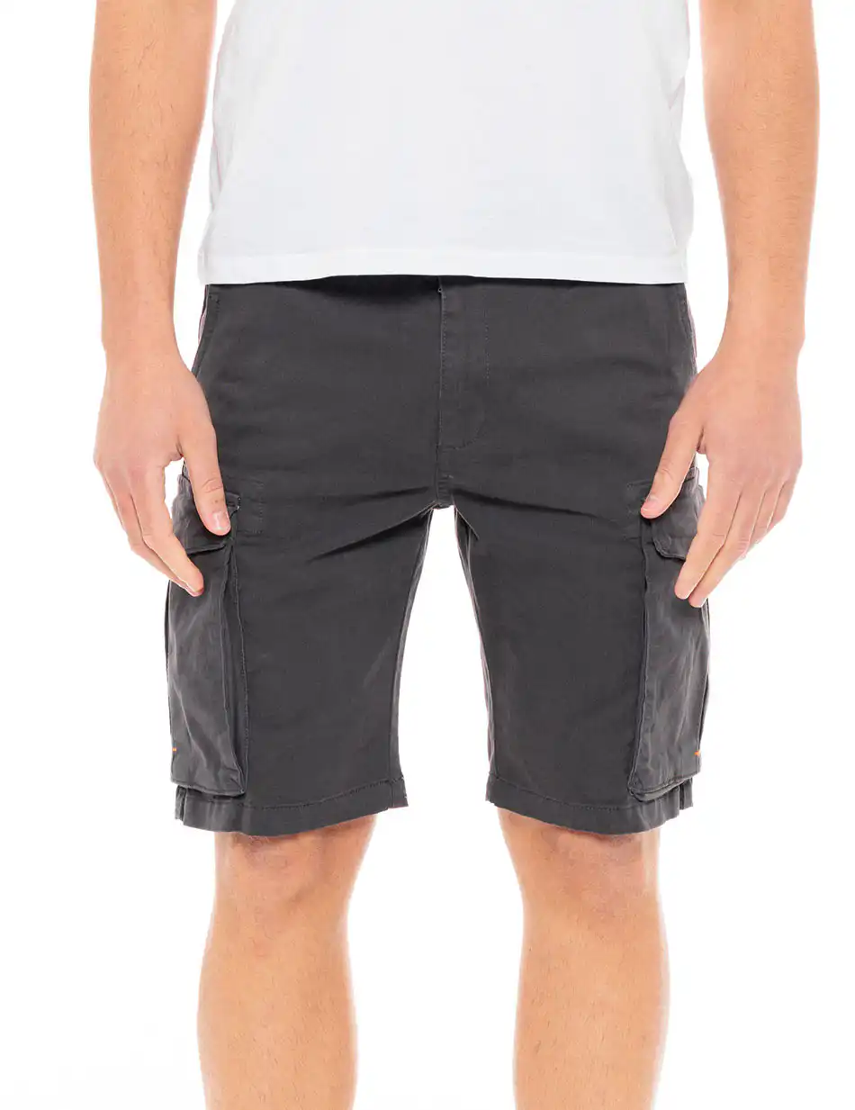 Biston fashion ανδρική cargo βερμούδα 49-221-028 DK GREY