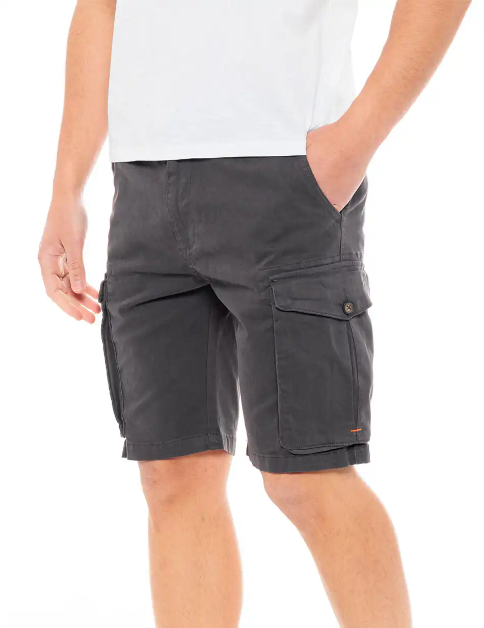 Biston fashion ανδρική cargo βερμούδα 49-221-028 DK GREY