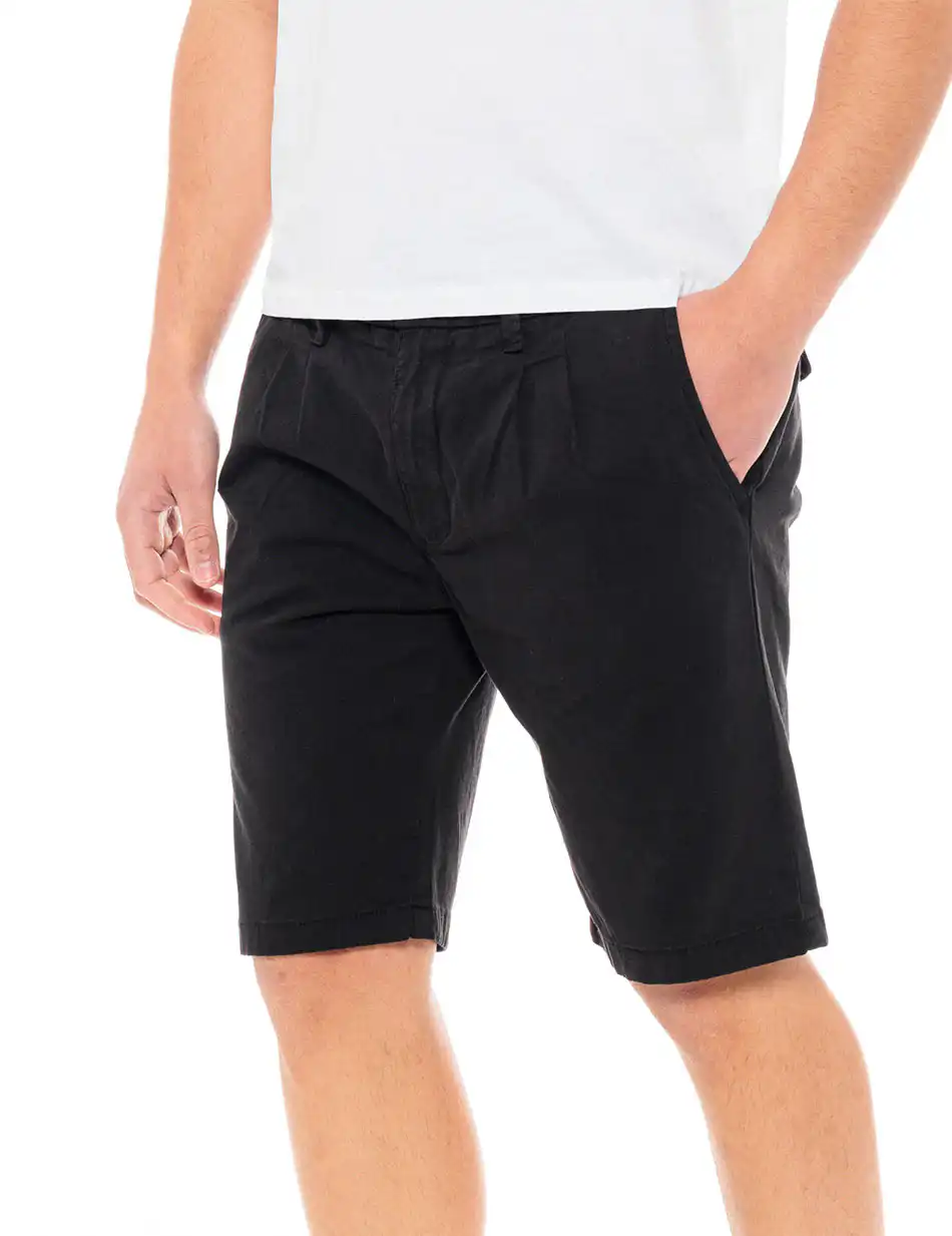 Biston fashion ανδρική chinos βερμούδα 49-221-029 BLACK