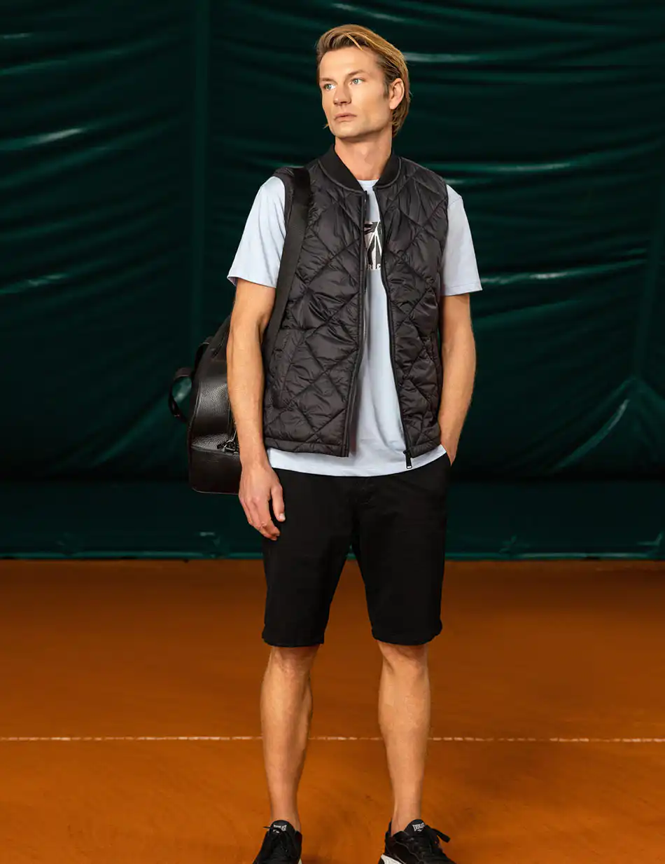 Biston fashion ανδρική chinos βερμούδα 49-221-029 BLACK