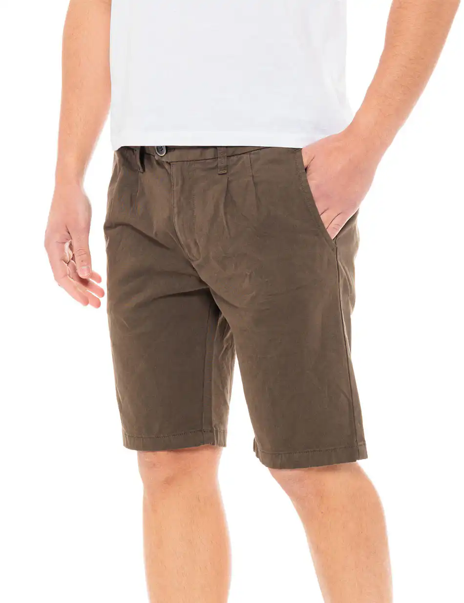 Biston fashion ανδρική chinos βερμούδα 49-221-029 KHAKI