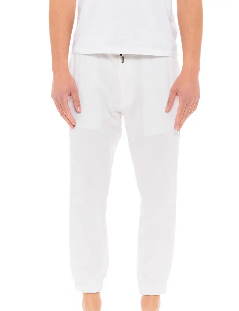 Biston fashion ανδρικό λινό chinos παντελόνι 49-241-005 WHITE
