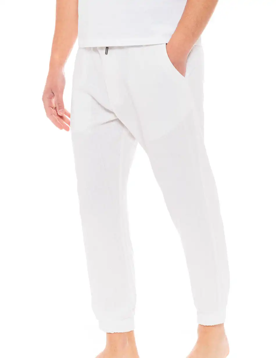 Biston fashion ανδρικό λινό chinos παντελόνι 49-241-005 WHITE