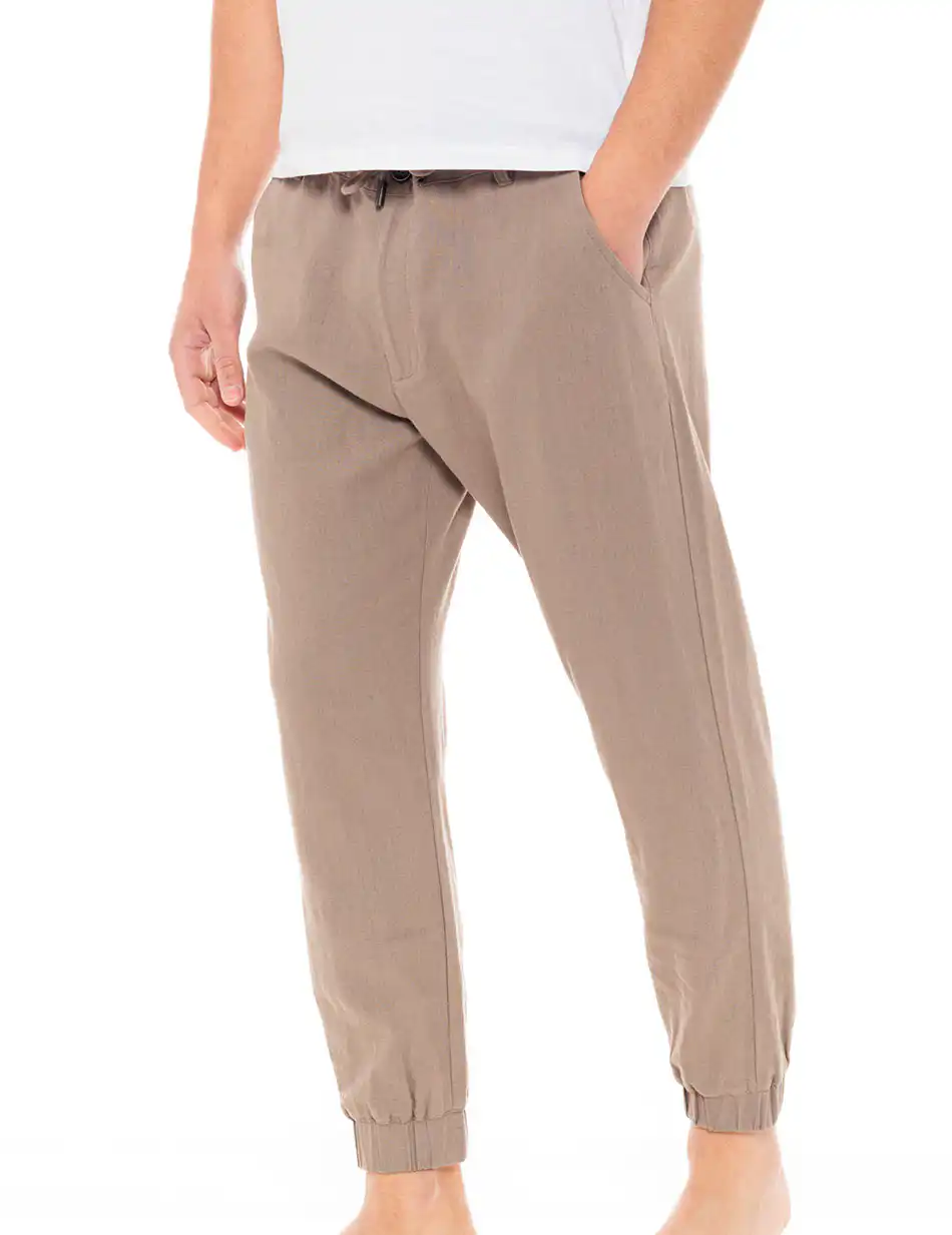 Biston fashion ανδρικό λινό chinos παντελόνι 49-241-005 FANGO