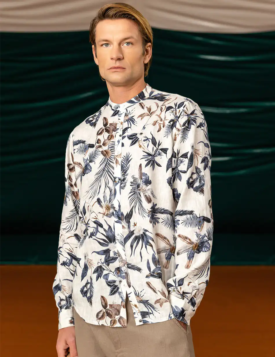 Biston fashion ανδρικό λινό chinos παντελόνι 49-241-005 FANGO