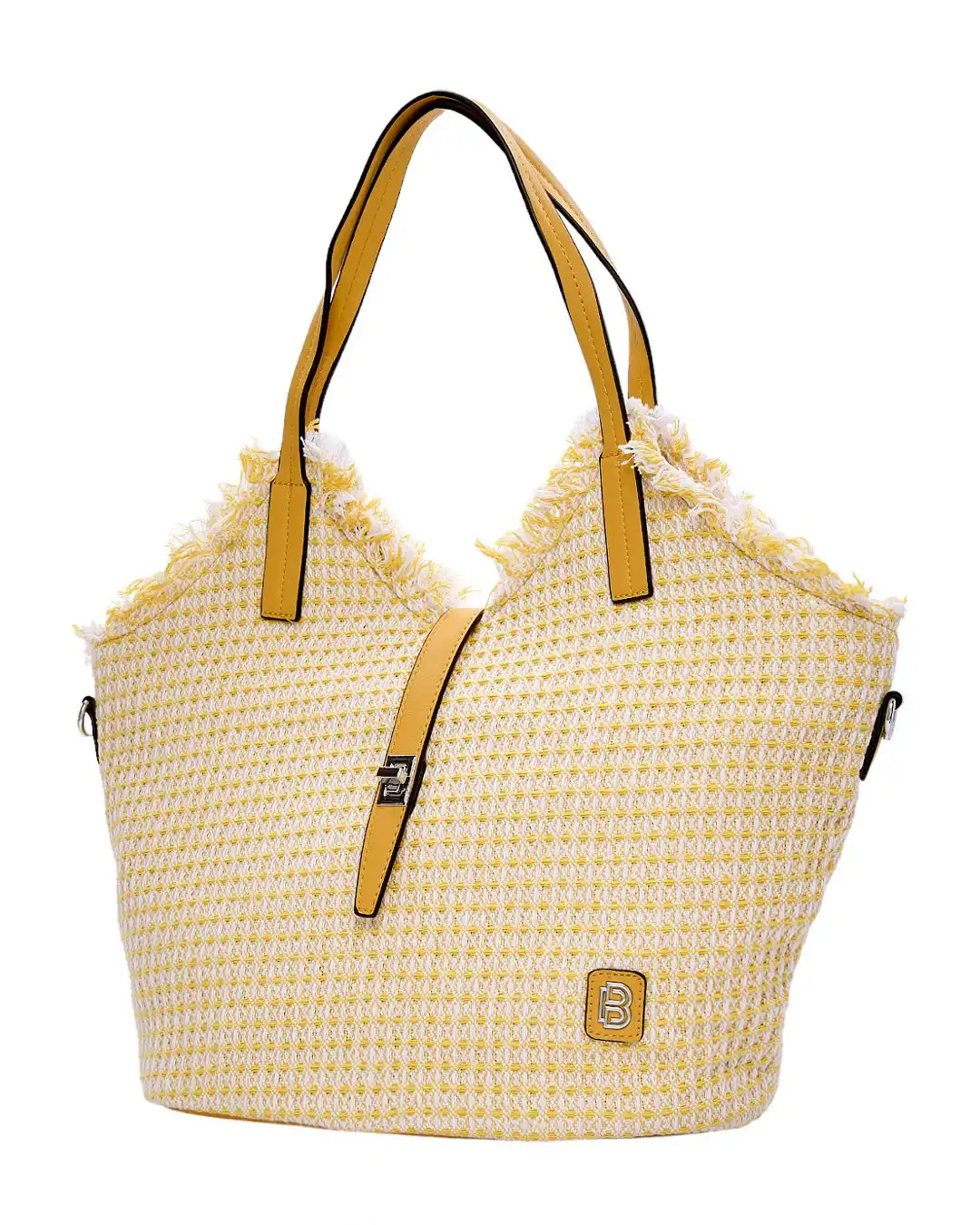 Ψάθινη τσάντα ώμου BY-31402 – Κίτρινο
