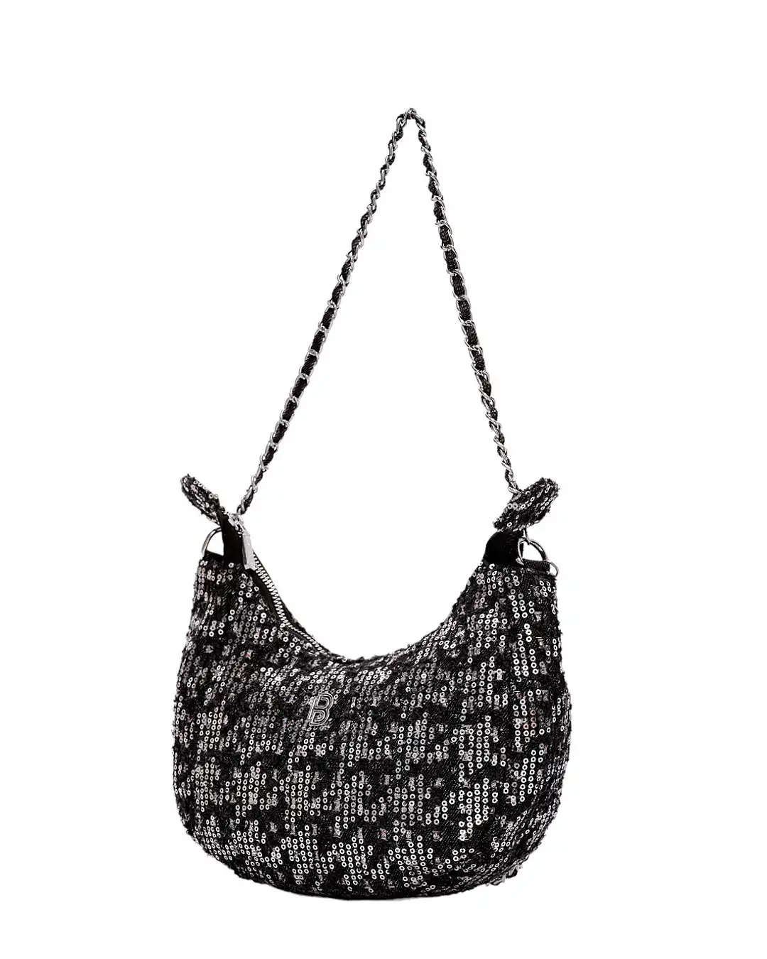 Τσάντα ώμου με παγιετες BS23202 – Μαύρο