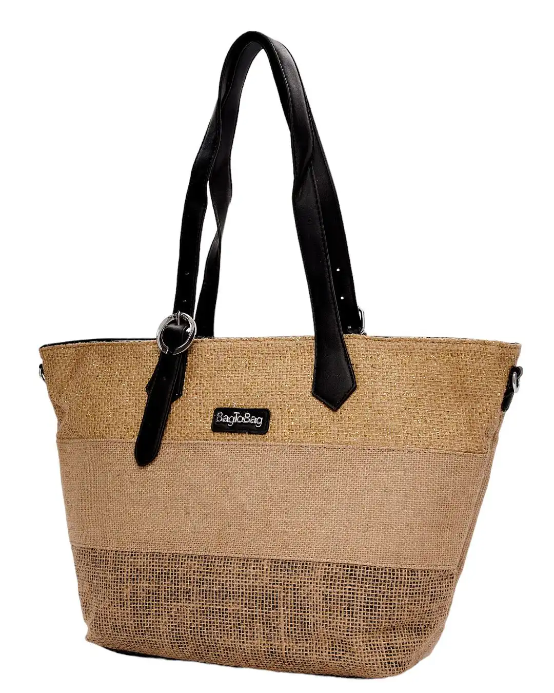 Ψάθινη τσάντα ώμου BY-31404 – Μαύρο