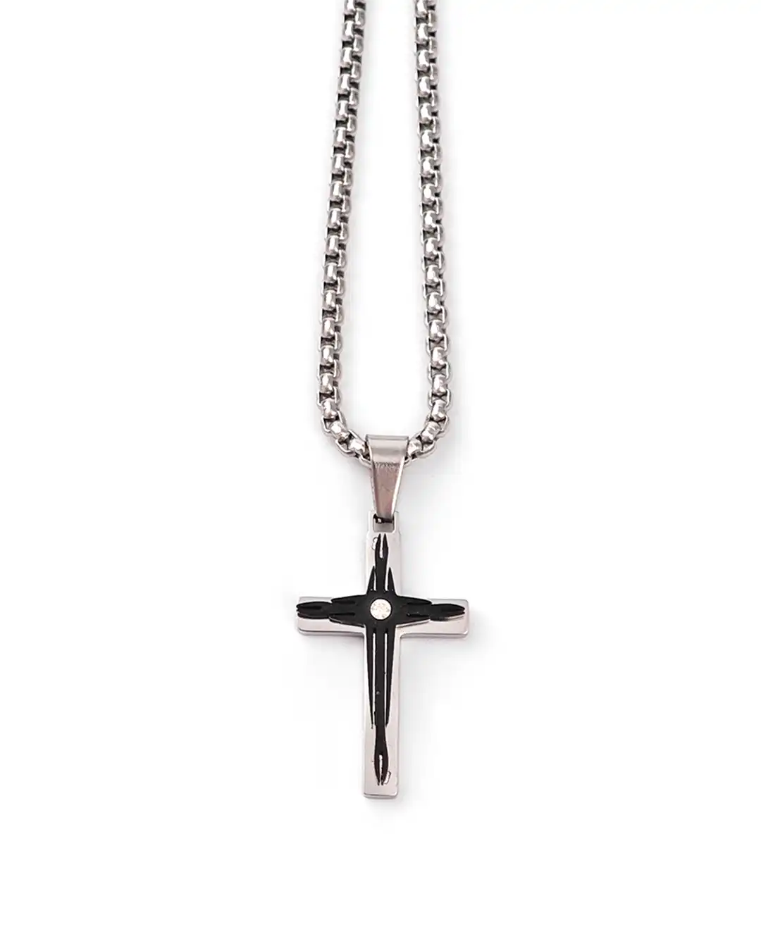 Αλυσίδα λαιμού με σταυρό WW-K450 – Μαύρο Αλυσίδα λαιμού με σταυρό WW-K450 – Μαύρο