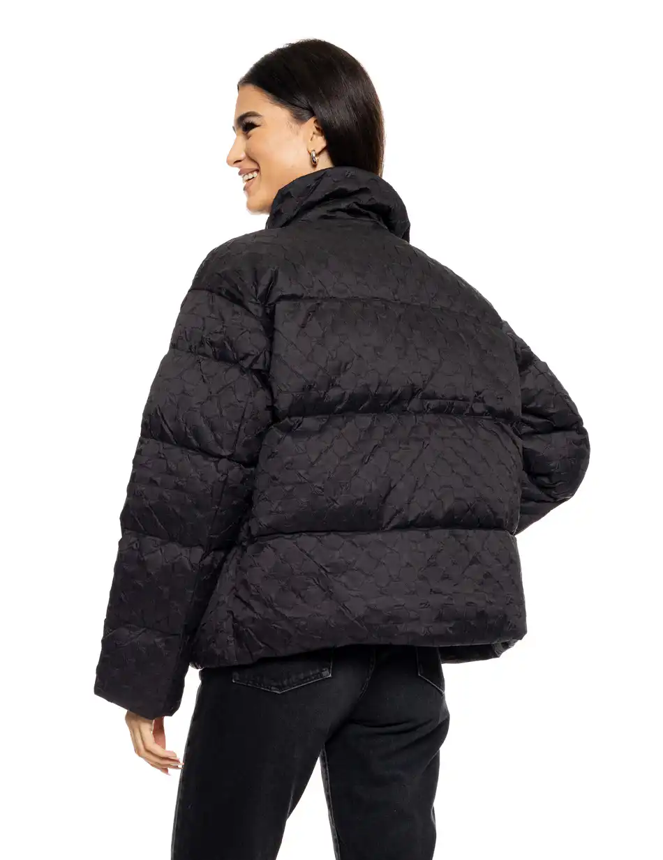 Biston fashion γυναικείο κοντό μπουφάν με γιακά 50-101-005 BLACK