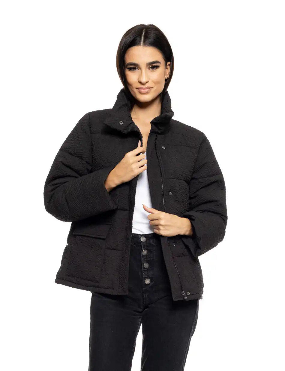 Splendid fashion γυναικείο κοντό μπουφάν με γιακά 50-101-023 BLACK