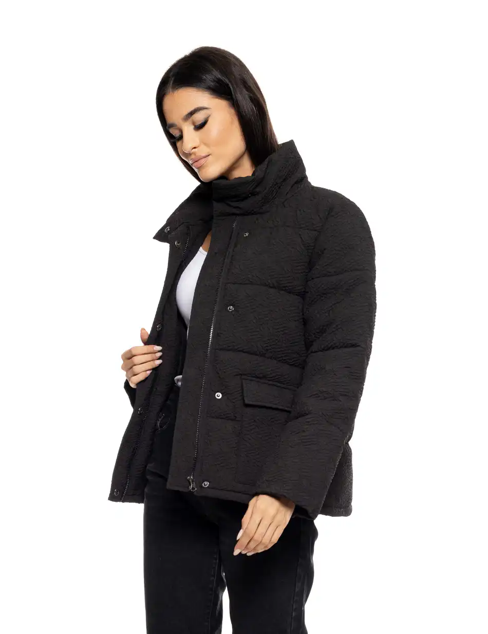 Splendid fashion γυναικείο κοντό μπουφάν με γιακά 50-101-023 BLACK