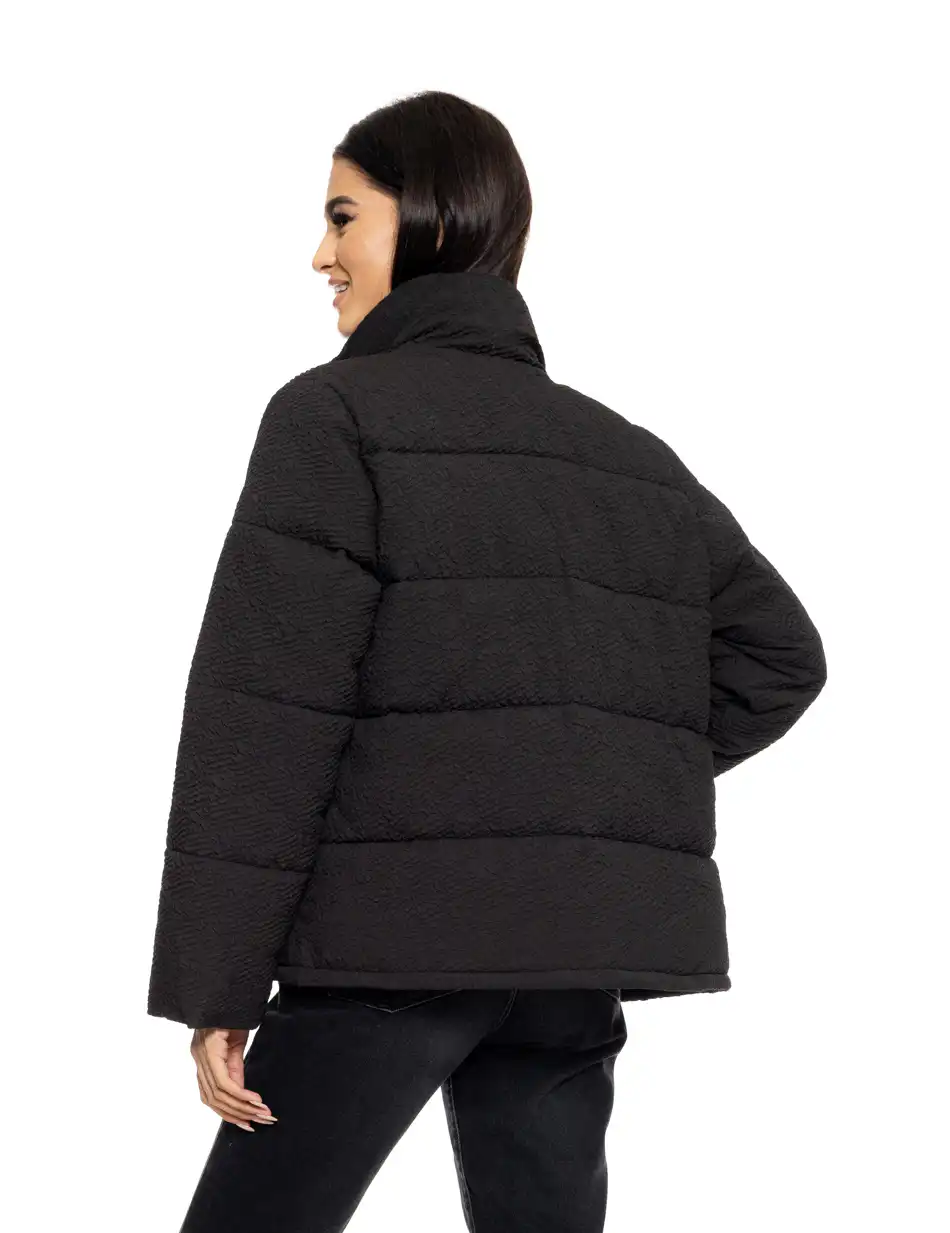 Splendid fashion γυναικείο κοντό μπουφάν με γιακά 50-101-023 BLACK