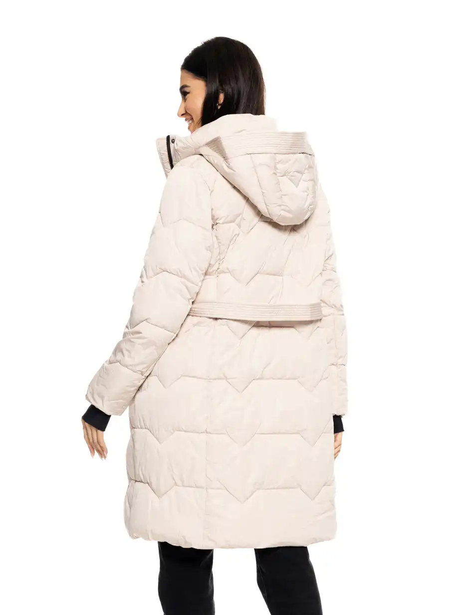 Biston fashion γυναικείο μακρύ μπουφάν με αποσπώμενη κουκούλα 50-101-031 ICE