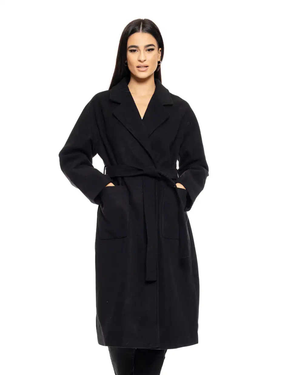 Biston fashion γυναικείο μακρύ παλτό 50-101-042 BLACK